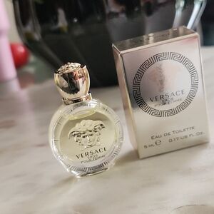 Versace Eros Pour Femme Fragrance with Gold Accents Mini